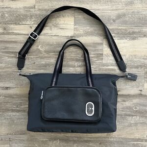 Coach Black Nylon Leather Court Weekender Duffle Bag